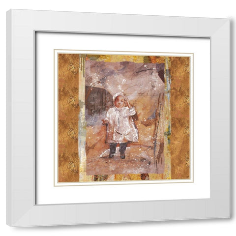 Little African Girl III White Modern Wood Framed Art Print with Double Matting by Wiley, Marta