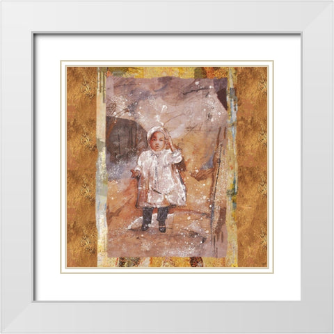 Little African Girl III White Modern Wood Framed Art Print with Double Matting by Wiley, Marta