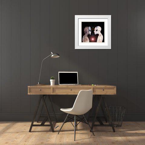 Hybrid V White Modern Wood Framed Art Print with Double Matting by Wiley, Marta