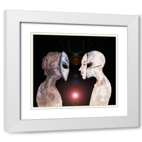 Hybrid V White Modern Wood Framed Art Print with Double Matting by Wiley, Marta