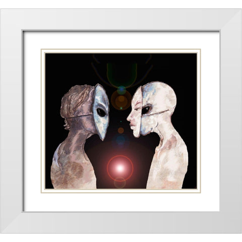 Hybrid V White Modern Wood Framed Art Print with Double Matting by Wiley, Marta