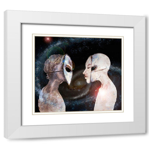 Hybrid VII White Modern Wood Framed Art Print with Double Matting by Wiley, Marta