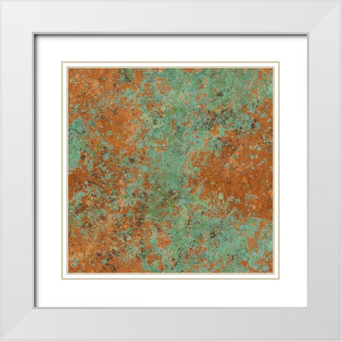 Patina III White Modern Wood Framed Art Print with Double Matting by Wiley, Marta