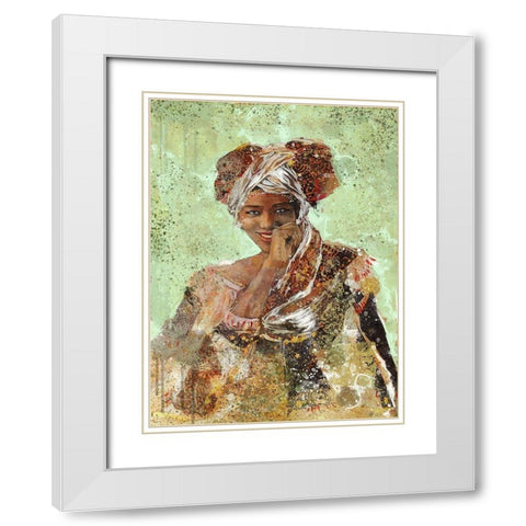 Green African Dreams  White Modern Wood Framed Art Print with Double Matting by Wiley, Marta