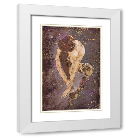 Burgundy Repose White Modern Wood Framed Art Print with Double Matting by Wiley, Marta