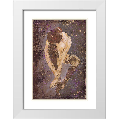 Burgundy Repose White Modern Wood Framed Art Print with Double Matting by Wiley, Marta