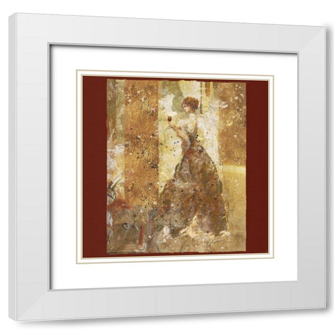 Wine I red White Modern Wood Framed Art Print with Double Matting by Wiley, Marta