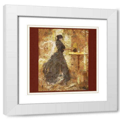 Wine II red White Modern Wood Framed Art Print with Double Matting by Wiley, Marta