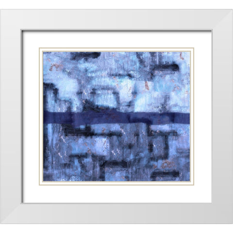 Blue Abstract XXVIIII White Modern Wood Framed Art Print with Double Matting by Wiley, Marta