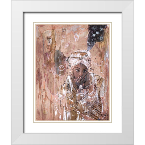 Secrets Kept White Modern Wood Framed Art Print with Double Matting by Wiley, Marta