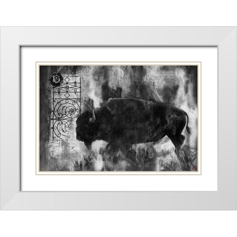 Buffalo BandW White Modern Wood Framed Art Print with Double Matting by Wiley, Marta