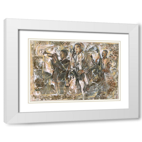 Jazz I White Modern Wood Framed Art Print with Double Matting by Wiley, Marta