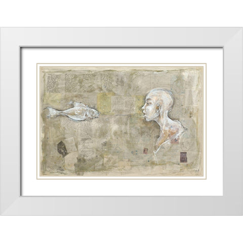 Hook White Modern Wood Framed Art Print with Double Matting by Wiley, Marta