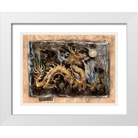 Dragon Moon White Modern Wood Framed Art Print with Double Matting by Wiley, Marta