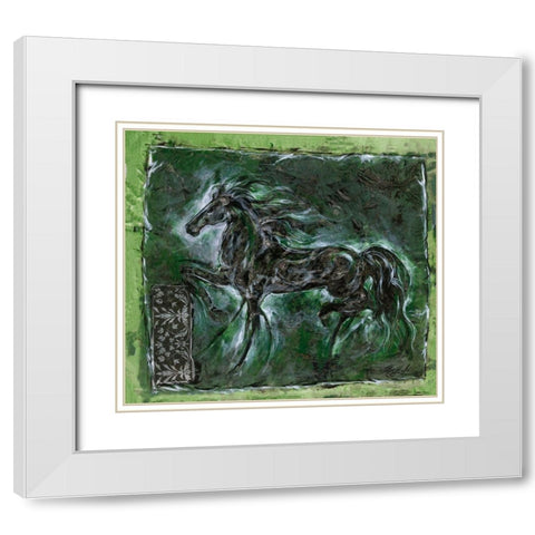 Green Lepa Zena White Modern Wood Framed Art Print with Double Matting by Wiley, Marta