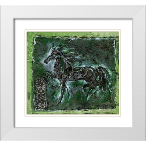 Green Lepa Zena White Modern Wood Framed Art Print with Double Matting by Wiley, Marta