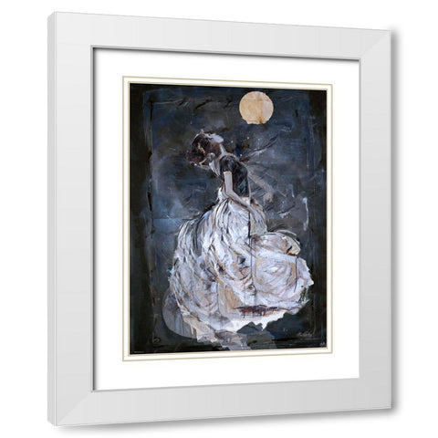 Night White Modern Wood Framed Art Print with Double Matting by Wiley, Marta