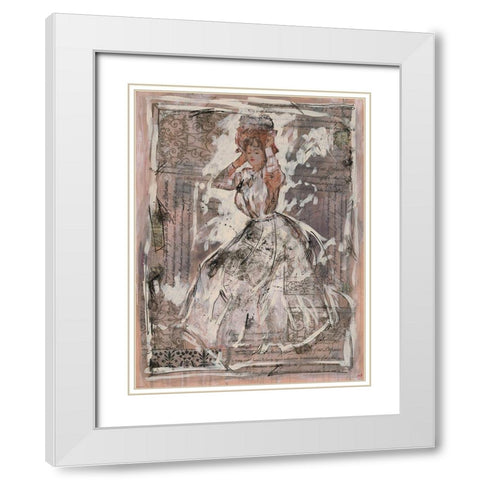 Beauty Stencil II White Modern Wood Framed Art Print with Double Matting by Wiley, Marta