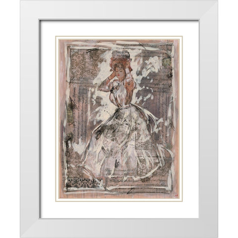 Beauty Stencil II White Modern Wood Framed Art Print with Double Matting by Wiley, Marta