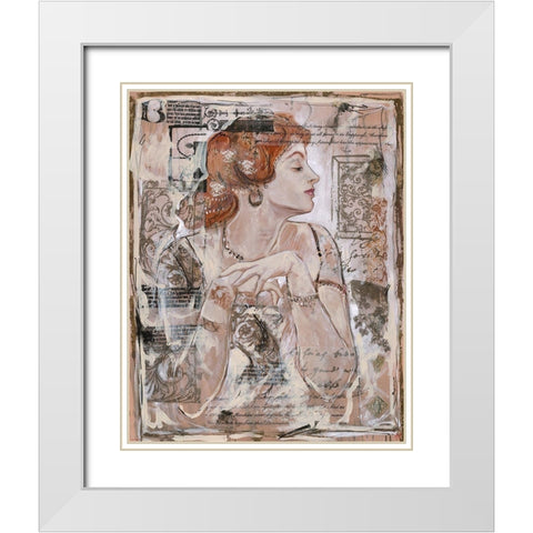 Vintage Red Head White Modern Wood Framed Art Print with Double Matting by Wiley, Marta