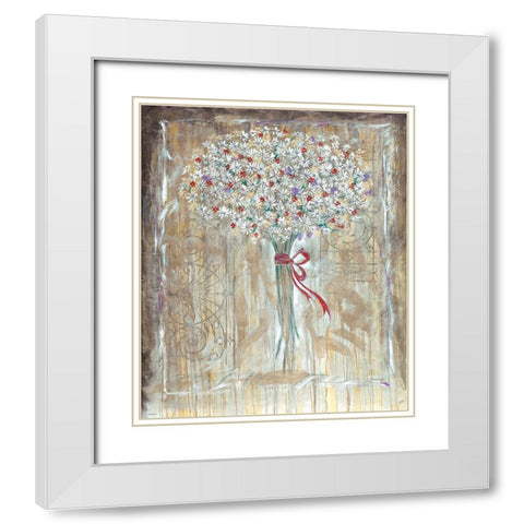 Floral different hues White Modern Wood Framed Art Print with Double Matting by Wiley, Marta