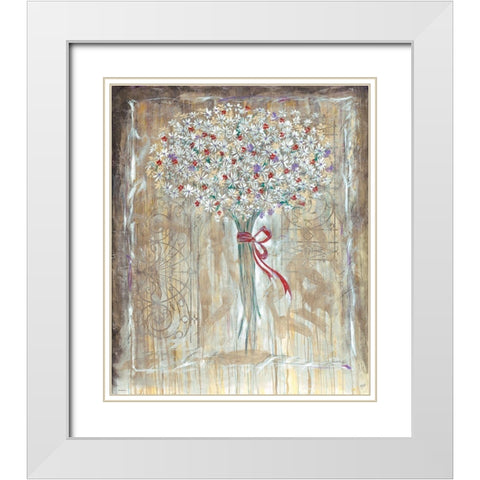 Floral different hues White Modern Wood Framed Art Print with Double Matting by Wiley, Marta