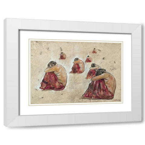 Indian Red Skirt-2 White Modern Wood Framed Art Print with Double Matting by Wiley, Marta