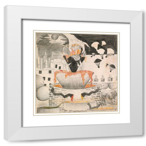 Death Of An Orange- 9 years old White Modern Wood Framed Art Print with Double Matting by Wiley, Marta