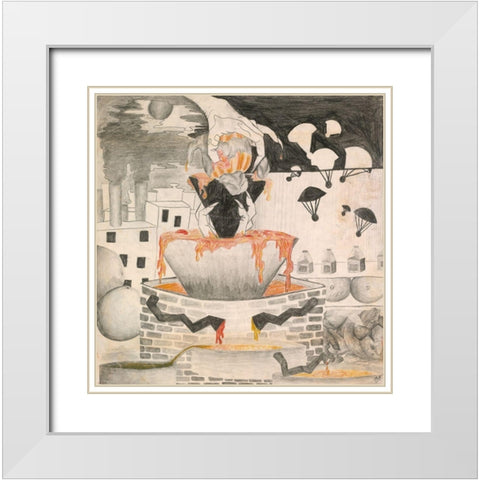 Death Of An Orange- 9 years old White Modern Wood Framed Art Print with Double Matting by Wiley, Marta