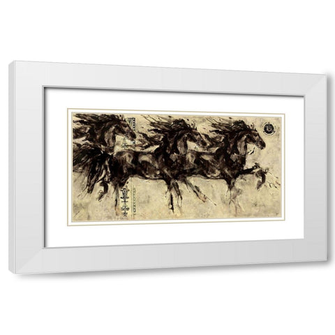 Lepa Zena Running White Modern Wood Framed Art Print with Double Matting by Wiley, Marta