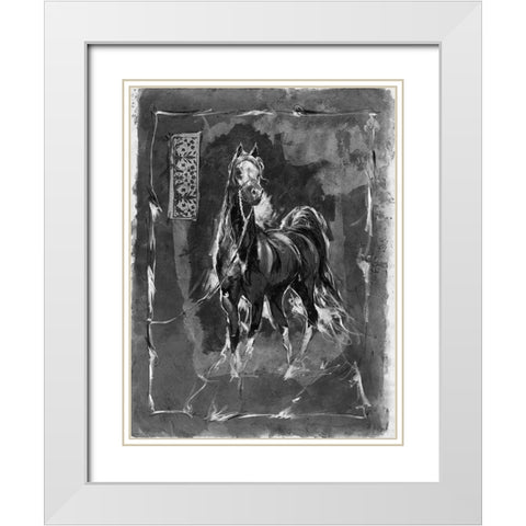 Horse BandW White Modern Wood Framed Art Print with Double Matting by Wiley, Marta