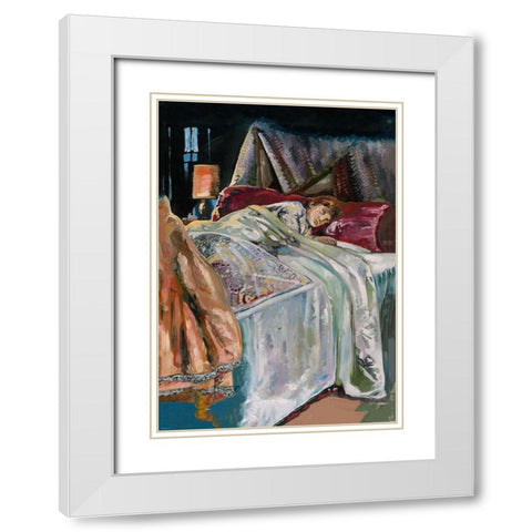 Colorful painting child White Modern Wood Framed Art Print with Double Matting by Wiley, Marta