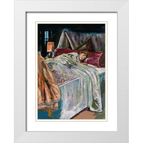 Colorful painting child White Modern Wood Framed Art Print with Double Matting by Wiley, Marta