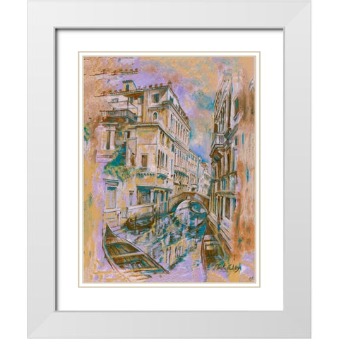Italy beige, purple White Modern Wood Framed Art Print with Double Matting by Wiley, Marta