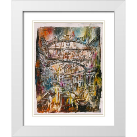 Gray Tones Venice White Modern Wood Framed Art Print with Double Matting by Wiley, Marta