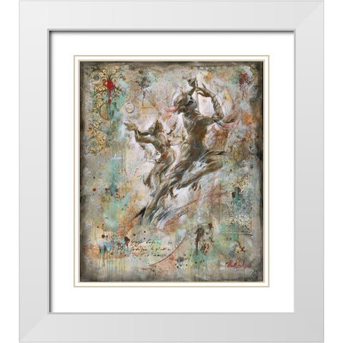 golden Flute Players White Modern Wood Framed Art Print with Double Matting by Wiley, Marta