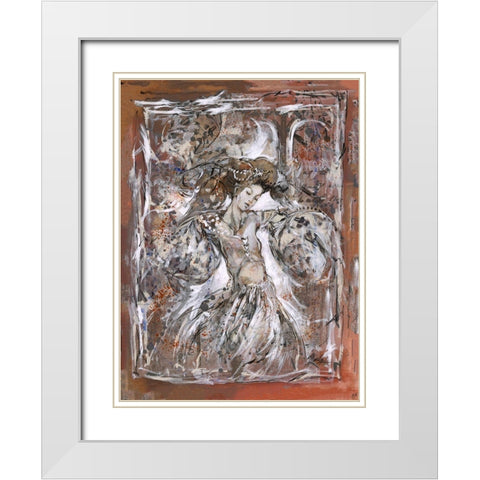 Sepia Dancer  White Modern Wood Framed Art Print with Double Matting by Wiley, Marta