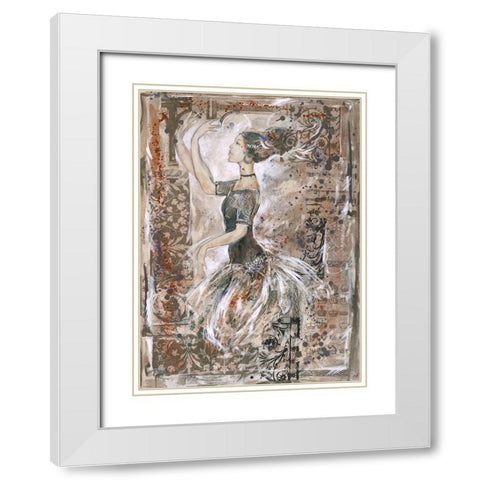 Collage Dancer White Modern Wood Framed Art Print with Double Matting by Wiley, Marta