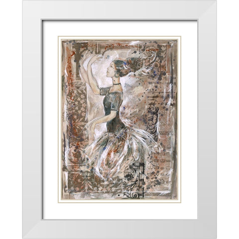 Collage Dancer White Modern Wood Framed Art Print with Double Matting by Wiley, Marta