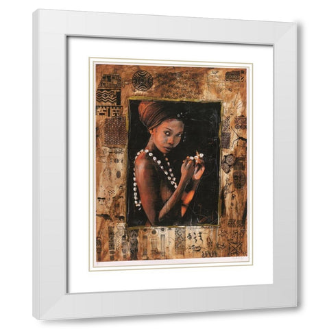 Sepia and Golden African White Modern Wood Framed Art Print with Double Matting by Wiley, Marta