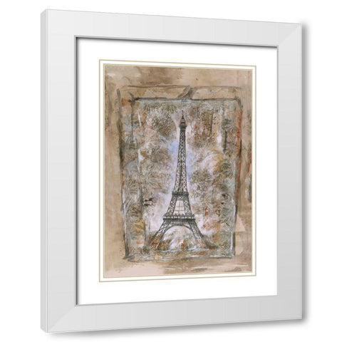 City Scape, Beige hue White Modern Wood Framed Art Print with Double Matting by Wiley, Marta