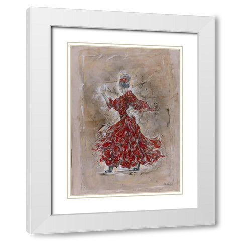 Scarlet Red Dancer White Modern Wood Framed Art Print with Double Matting by Wiley, Marta