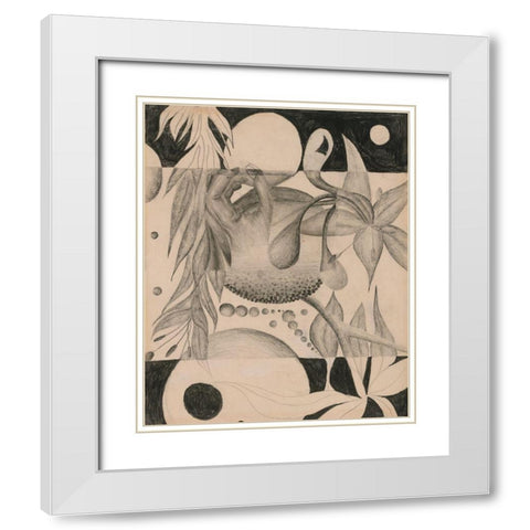 Pencil White Modern Wood Framed Art Print with Double Matting by Wiley, Marta