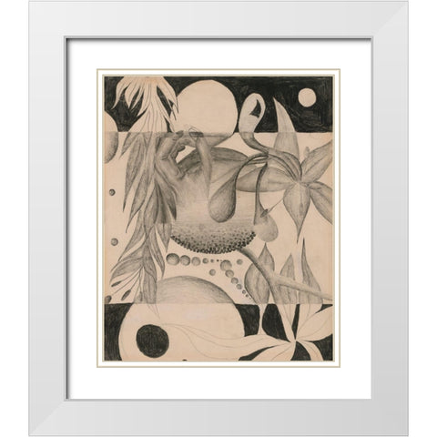 Pencil White Modern Wood Framed Art Print with Double Matting by Wiley, Marta