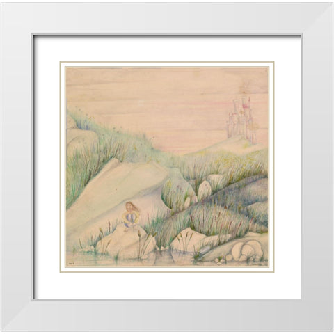 Watercolor Fantasy age 9 White Modern Wood Framed Art Print with Double Matting by Wiley, Marta