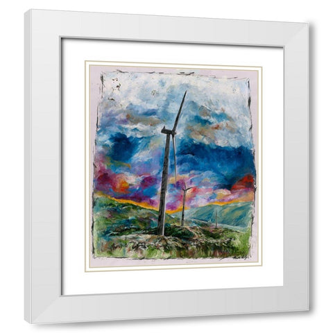 Wind Enegy II White Modern Wood Framed Art Print with Double Matting by Wiley, Marta