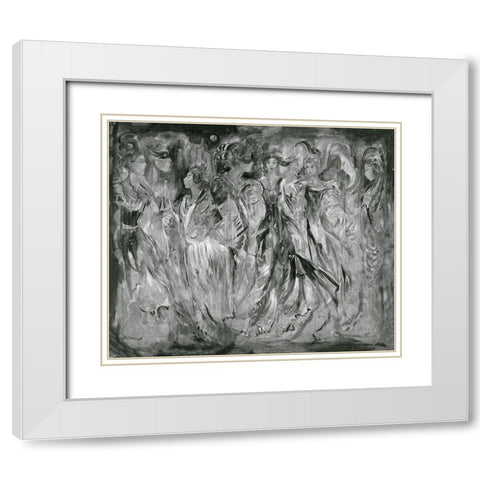 BandW Renaisaunce Sketch White Modern Wood Framed Art Print with Double Matting by Wiley, Marta