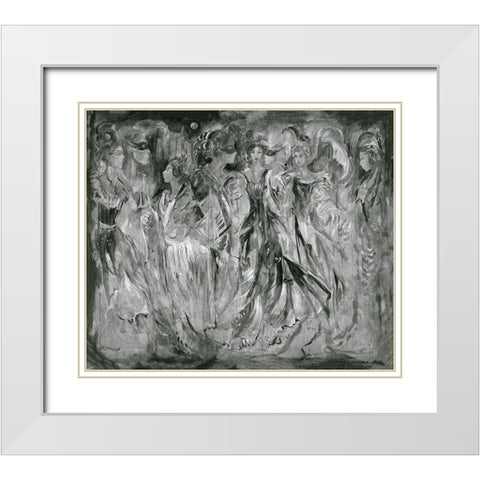 BandW Renaisaunce Sketch White Modern Wood Framed Art Print with Double Matting by Wiley, Marta