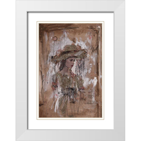 Sepia, Figure White Modern Wood Framed Art Print with Double Matting by Wiley, Marta