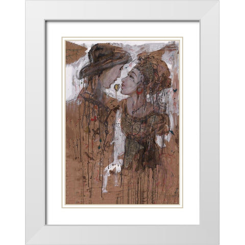 Sepia, Figure V White Modern Wood Framed Art Print with Double Matting by Wiley, Marta